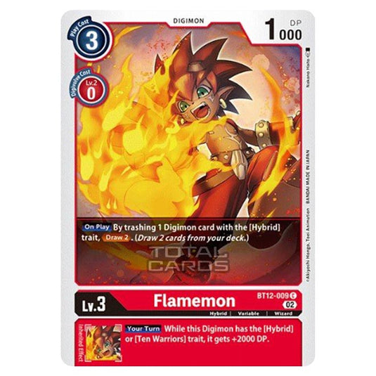 Digimon Card Game - BT-12 - Across Time - Flamemon - (Common) - BT12-009