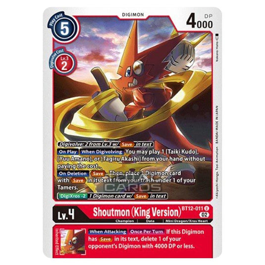 Digimon Card Game - BT-12 - Across Time - Shoutmon (King Version) - (Uncommon) - BT12-011