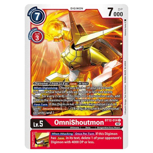 Digimon Card Game - BT-12 - Across Time - OmniShoutmon - (Common) - BT12-014