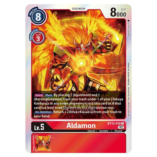 Digimon Card Game - BT-12 - Across Time - Aldamon - (Rare) - BT12-015