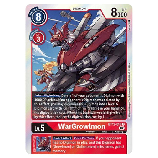 Digimon Card Game - BT-12 - Across Time - WarGrowlmon - (Rare) - BT12-016