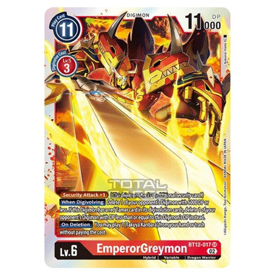 Digimon Card Game - BT-12 - Across Time - EmperorGreymon - (Super Rare) - BT12-017