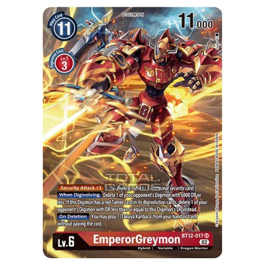 Digimon Card Game - BT-12 - Across Time - EmperorGreymon - (Alternative Art) - BT12-017a