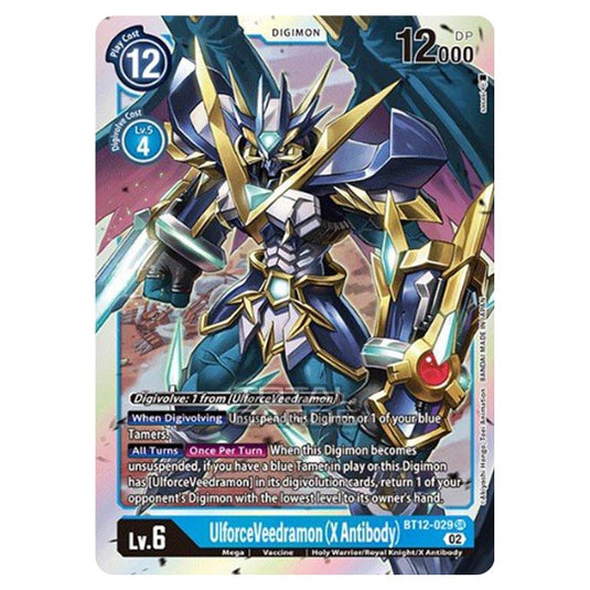 Digimon Card Game - BT-12 - Across Time - UlforceVeedramon (X Antibody) - (Super Rare) - BT12-029