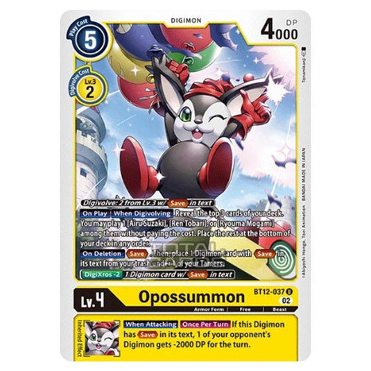 Digimon Card Game - BT-12 - Across Time - Opossummon - (Uncommon) - BT12-037