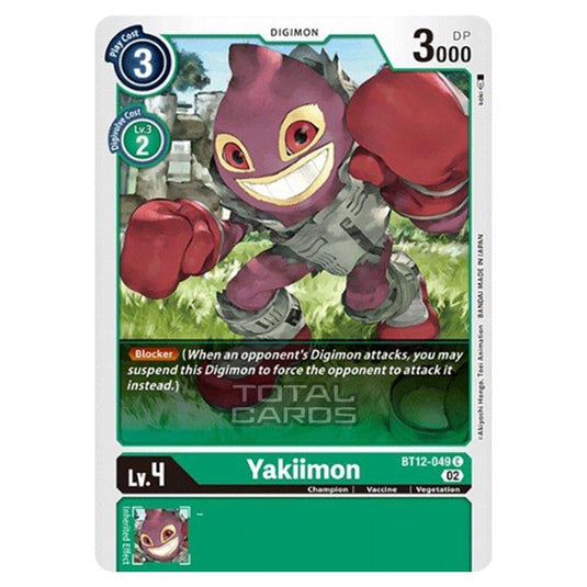 Digimon Card Game - BT-12 - Across Time - Yakiimon - (Common) - BT12-049