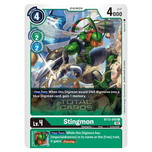 Digimon Card Game - BT-12 - Across Time - Stingmon - (Uncommon) - BT12-050