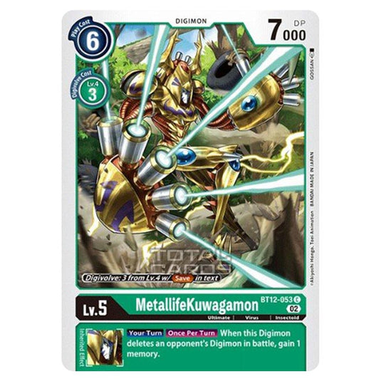 Digimon Card Game - BT-12 - Across Time - MetallifeKuwagamon - (Common) - BT12-053