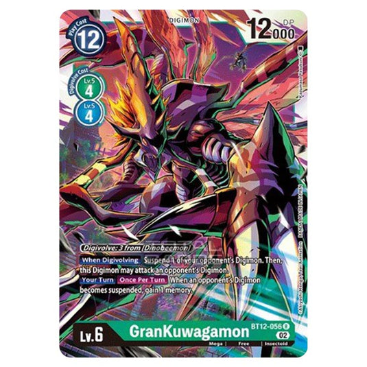 Digimon Card Game - BT-12 - Across Time - GranKuwagamon - (Rare) - BT12-056