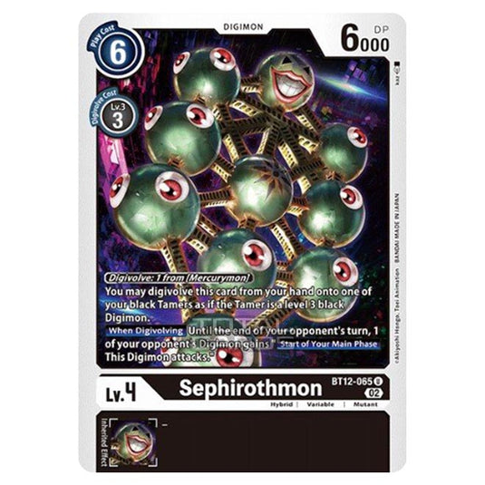 Digimon Card Game - BT-12 - Across Time - Sephirothmon - (Uncommon) - BT12-065