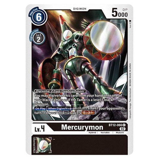 Digimon Card Game - BT-12 - Across Time - Mercurymon - (Common) - BT12-066