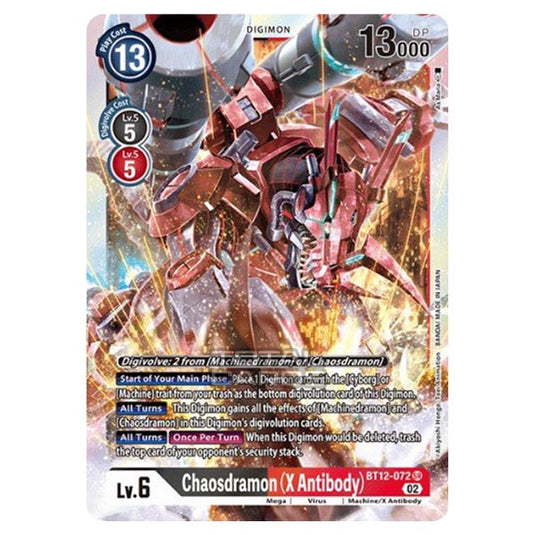 Digimon Card Game - BT-12 - Across Time - Chaosdramon (X Antibody) - (Super Rare) - BT12-072