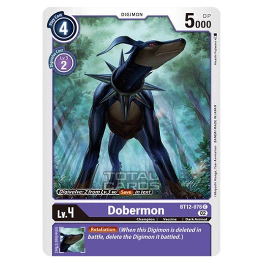 Digimon Card Game - BT-12 - Across Time - Dobermon - (Common) - BT12-076