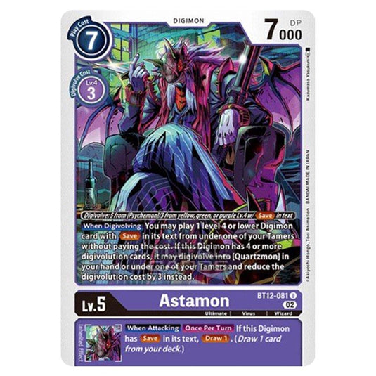 Digimon Card Game - BT-12 - Across Time - Astamon - (Uncommon) - BT12-081