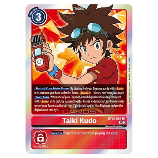 Digimon Card Game - BT-12 - Across Time - Taiki Kudo - (Rare) - BT12-087