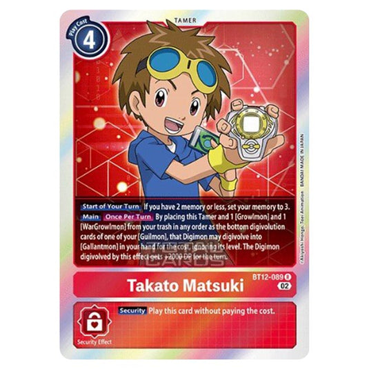 Digimon Card Game - BT-12 - Across Time - Takato Matsuki - (Rare) - BT12-089