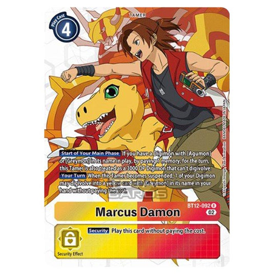 Digimon Card Game - BT-12 - Across Time - Marcus Damon - (Alternative Art) - BT12-092a