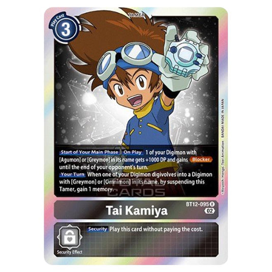 Digimon Card Game - BT-12 - Across Time - Tai Kamiya - (Rare) - BT12-095