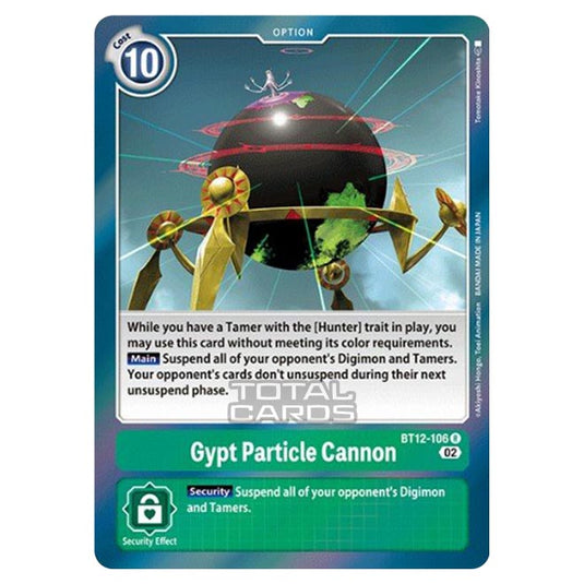 Digimon Card Game - BT-12 - Across Time - Gypt Particle Cannon - (Rare) - BT12-106