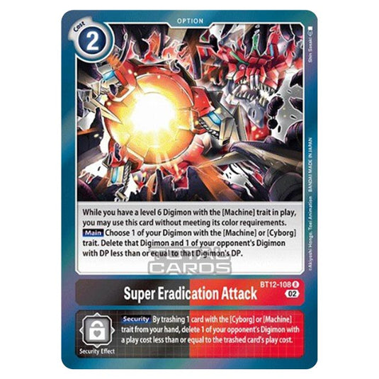 Digimon Card Game - BT-12 - Across Time - Super Eradication Attack - (Rare) - BT12-108