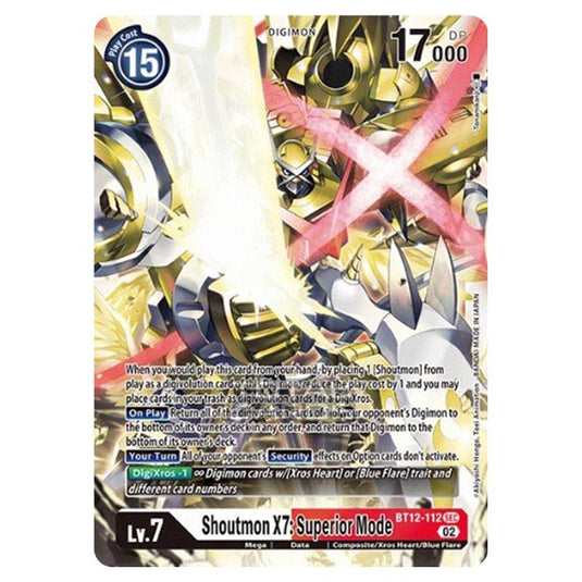 Digimon Card Game - BT-12 - Across Time - Shoutmon X7: Superior Mode - (Secret Rare) - BT12-112
