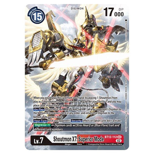 Digimon Card Game - BT-12 - Across Time - Shoutmon X7: Superior Mode - (Alternative Art) - BT12-112a