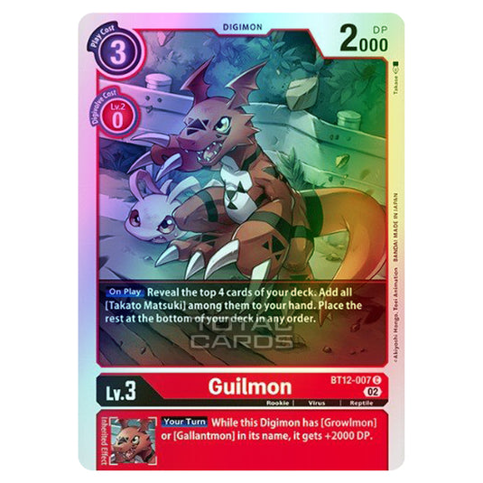 Digimon Card Game - BT-12 - Across Time - Guilmon - (Common) - BT12-007 (Foil)