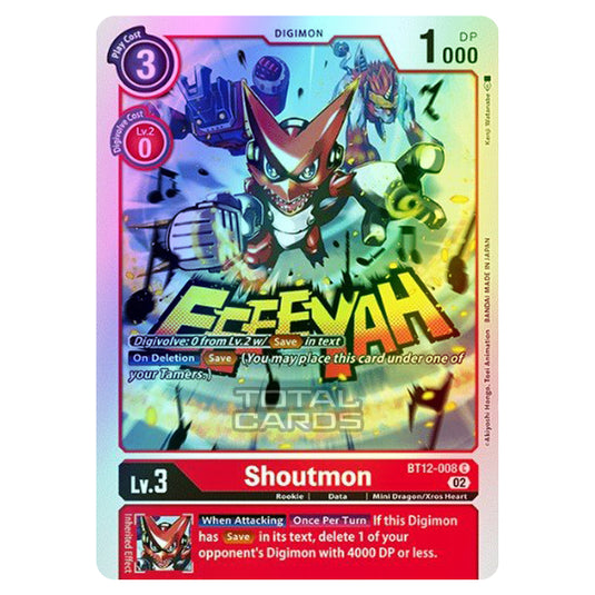 Digimon Card Game - BT-12 - Across Time - Shoutmon - (Common) - BT12-008 (Foil)