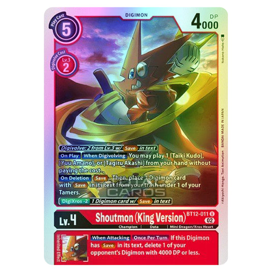 Digimon Card Game - BT-12 - Across Time - Shoutmon (King Version) - (Uncommon) - BT12-011 (Foil)