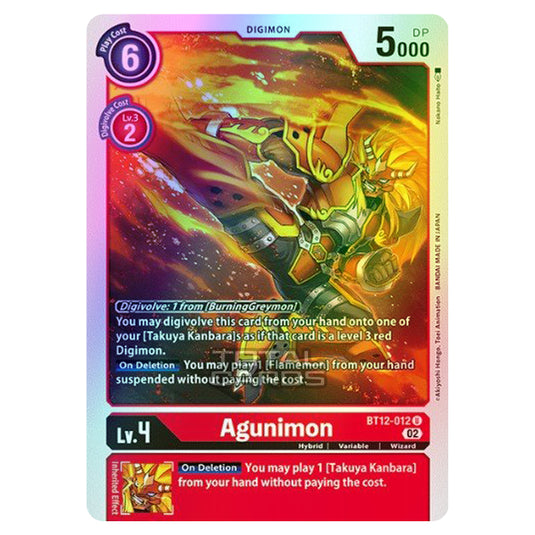 Digimon Card Game - BT-12 - Across Time - Agunimon - (Uncommon) - BT12-012 (Foil)