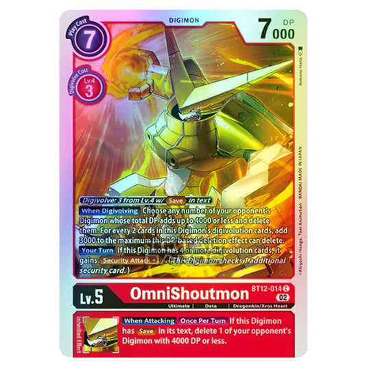 Digimon Card Game - BT-12 - Across Time - OmniShoutmon - (Common) - BT Digimon Card Game - BT-12 - Across Time - OmniShoutmon - (Common) - BT