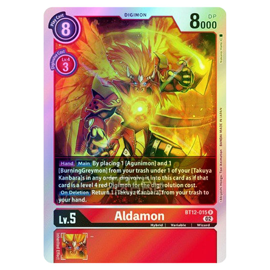 Digimon Card Game - BT-12 - Across Time - Aldamon - (Rare) - BT12-015 (Foil)