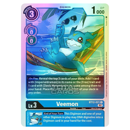 Digimon Card Game - BT-12 - Across Time - Veemon - (Common) - BT12-021 (Foil)