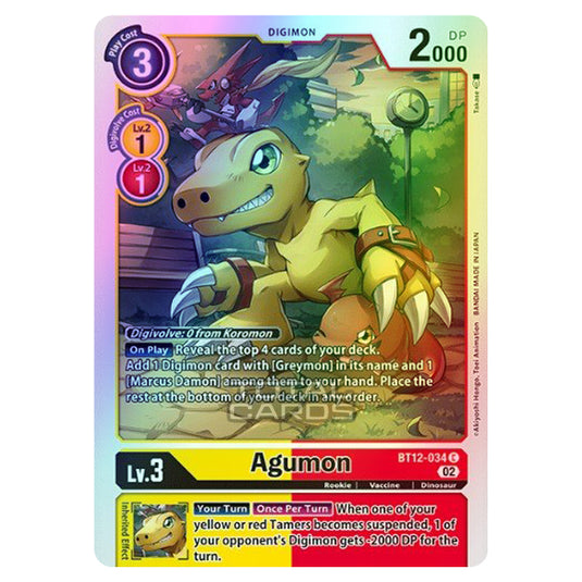 Digimon Card Game - BT-12 - Across Time - Agumon - (Common) - BT12-034 (Foil)