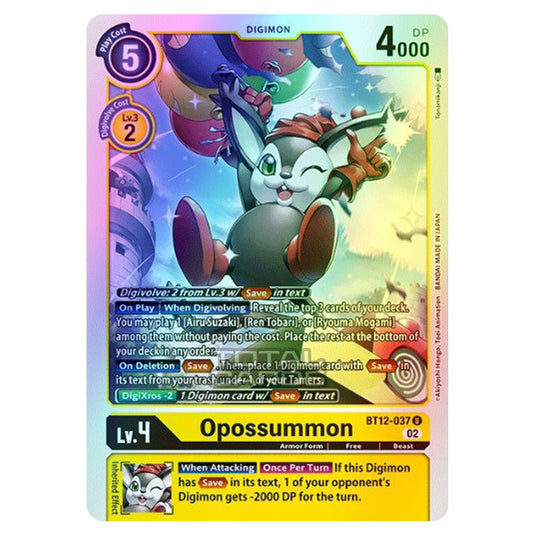 Digimon Card Game - BT-12 - Across Time - Opossummon - (Uncommon) - BT12-037 (Foil)