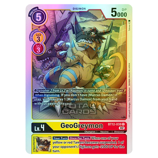 Digimon Card Game - BT-12 - Across Time - GeoGreymon - (Common) - BT12-038 (Foil)