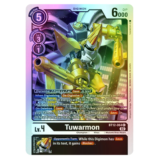 Digimon Card Game - BT-12 - Across Time - Tuwarmon - (Unknown) - BT12-064 (Foil)