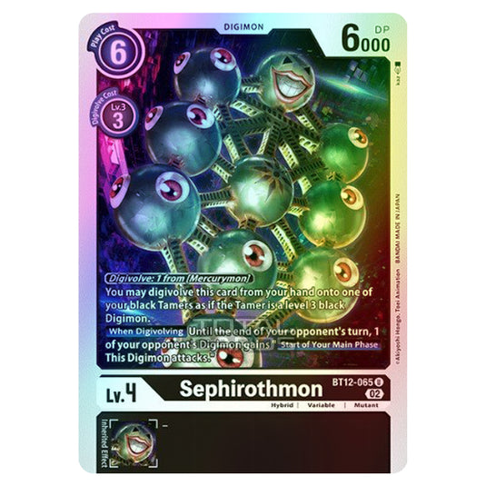 Digimon Card Game - BT-12 - Across Time - Sephirothmon - (Uncommon) - BT12-065 (Foil)