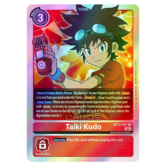 Digimon Card Game - BT-12 - Across Time - Taiki Kudo - (Rare) - BT12-087 (Foil)
