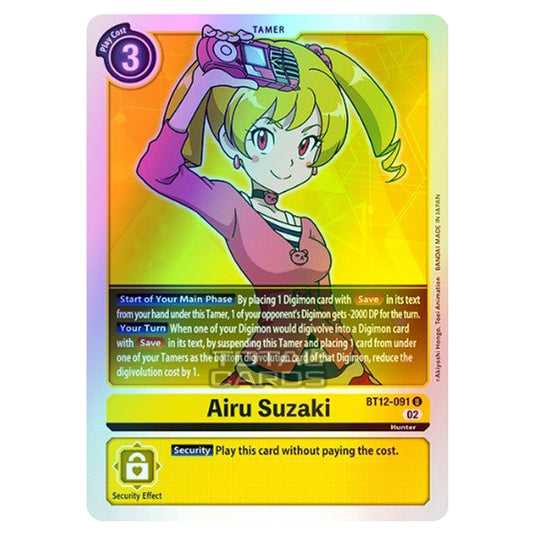 Digimon Card Game - BT-12 - Across Time - Airu Suzaki - (Uncommon) - BT12-091 (Foil)