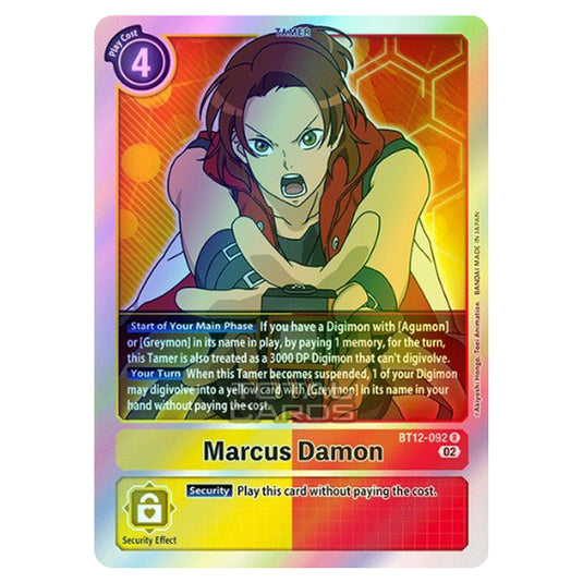 Digimon Card Game - BT-12 - Across Time - Marcus Damon - (Rare) - BT12-092 (Foil)