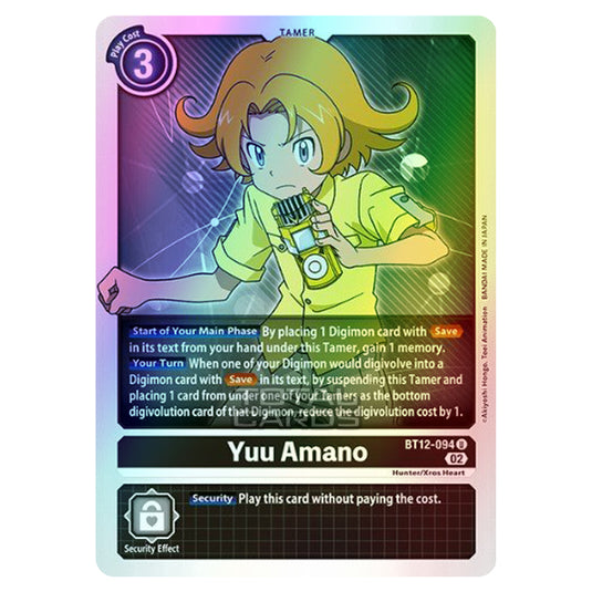 Digimon Card Game - BT-12 - Across Time - Yuu Amano - (Uncommon) - BT12-094 (Foil)