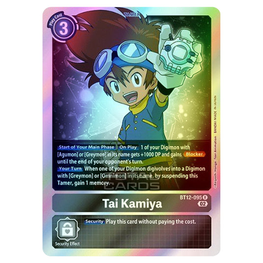 Digimon Card Game - BT-12 - Across Time - Tai Kamiya - (Rare) - BT12-095 (Foil)