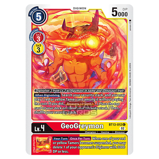 Digimon Card Game - BT-13 - Versus Royal Knights - GeoGreymon - (Common) - BT13-012