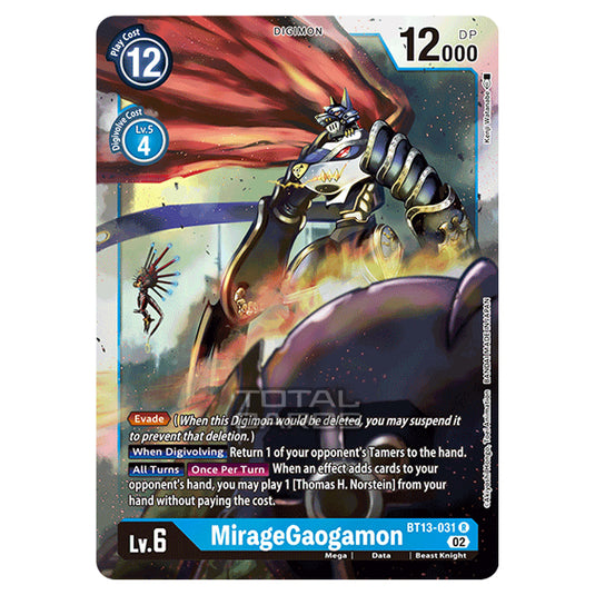 Digimon Card Game - BT-13 - Versus Royal Knights - MirageGaogamon - (Rare) - BT13-031