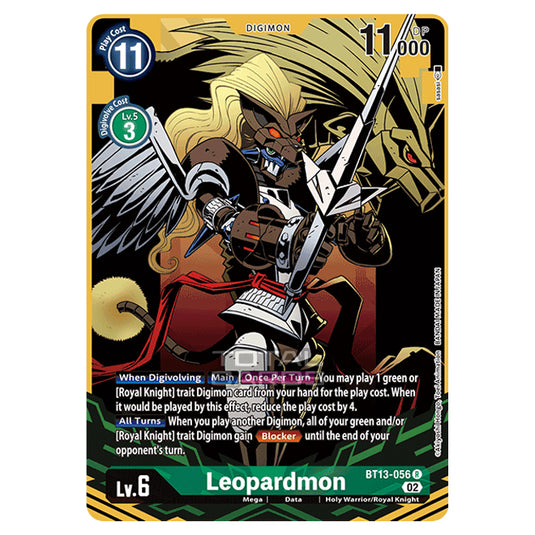 Digimon Card Game - BT-13 - Versus Royal Knights - Leopardmon - (Alternative Art) - BT13-056a