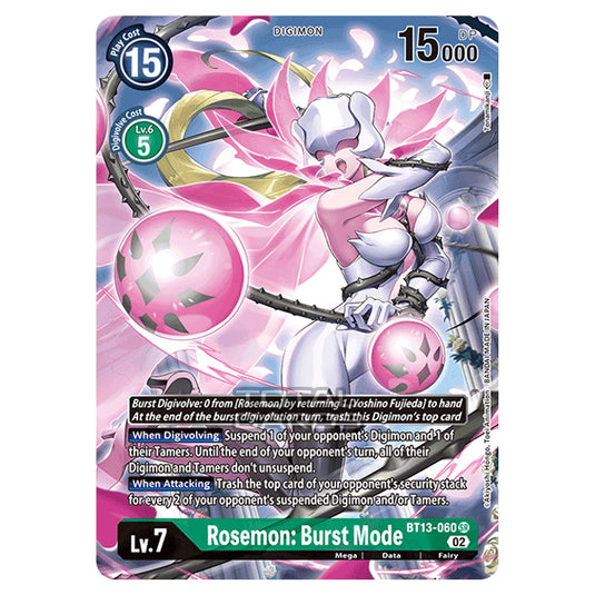 Digimon Card Game - BT-13 - Versus Royal Knights - Rosemon:  Burst Mode - (Alternative Art) - BT13-060a