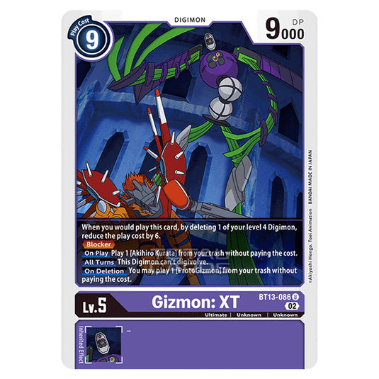 Digimon Card Game - BT-13 - Versus Royal Knights - Gizmon: XT - (Uncommon) - BT13-086