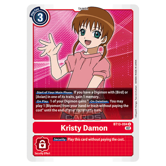 Digimon Card Game - BT-13 - Versus Royal Knights - Kristy Damon - (Uncommon) - BT13-094