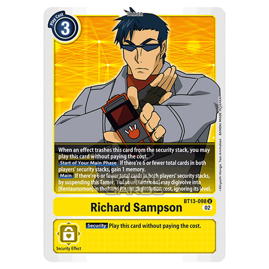 Digimon Card Game - BT-13 - Versus Royal Knights - Richard Sampson - (Uncommon) - BT13-098